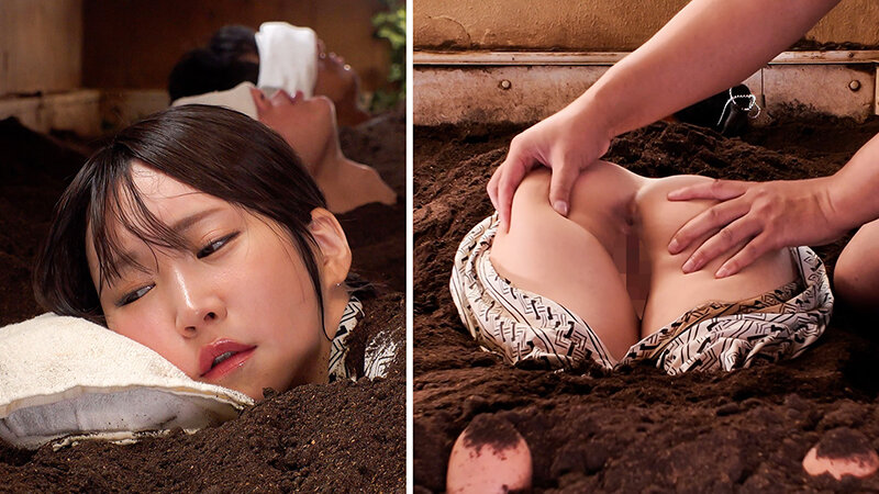 デカ尻人妻限定 砂風呂に埋まって身動きできない催淫NTR拘束マッサージ 横が見えない状態で、隣に夫が居るのにイッてもイッても止めずに絶頂させ続けた女の「サイレント絶叫」_1